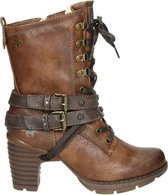 Mustang dames veterboot - Cognac - Maat 41