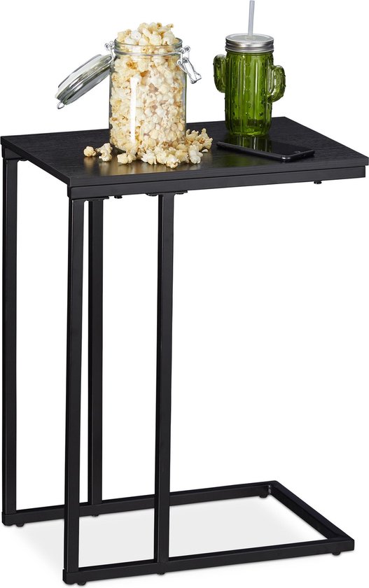 table d'appoint relaxdays noir - table d'appoint en forme de U - table basse - table de lit pour ordinateur portable