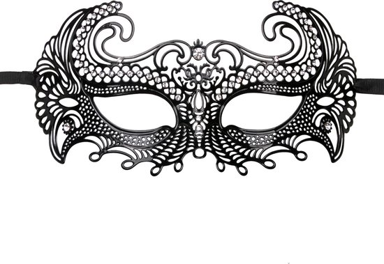Venetiaans gala oogmasker met zwarte veren Venetiaans gala oogmasker met zwarte veren