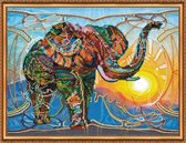 BORDUURPAKKET met kralen | Abris Art | Mosaic Elephant | Mozaiek Olifant