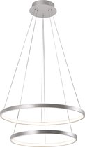 Circle Hanglamp 2x LED rond d:50 cm zilver 3000k - Modern - Paul Neuhaus - 2 jaar garantie