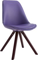 Clp Laval Bezoekersstoel - Vierkant - Kunstleer - Lila - Kleur onderstel Cappuccino (eiken)