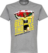Geraint Thomas 2018 Tour Winner T-Shirt -Grijs - XL
