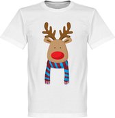 Reindeer Supporter T-Shirt - Lichtblauw/Rood - Kinderen - 152