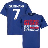 Atletico Madrid Motto Griezmann 7 T-Shirt - Blauw - M