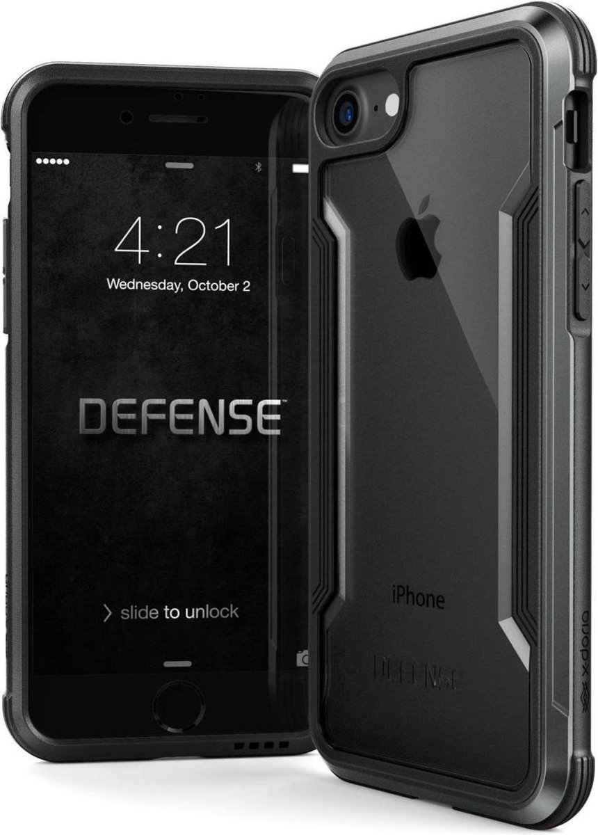 X-Doria Defense Shield cover - Black - voor iPhone 7 en iPhone 8 - one part