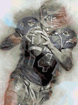 DP® Diamond Painting pakket volwassenen - Afbeelding: American Football Art - 80 x 60 cm volledige bedekking, vierkante steentjes - 100% Nederlandse productie! - Cat.: Sport & Spel