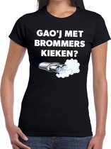 Gaoj met brommers kieken festival t-shirt zwart dames XS