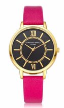 Hidzo Horloge LVPAI ø 37 mm - Roze - Kunstleer
