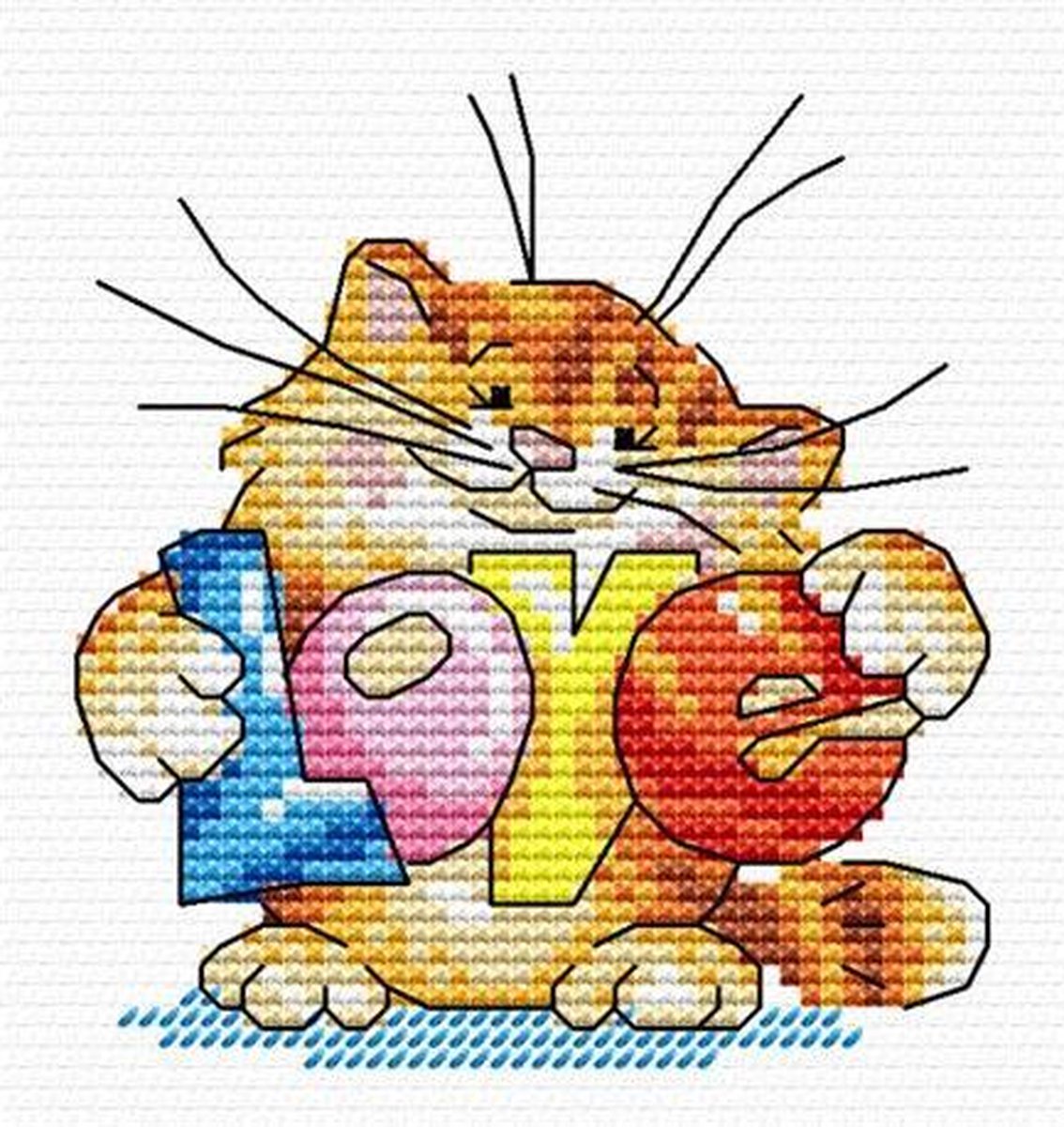 Borduurpakket Kat Love - Mp Studia