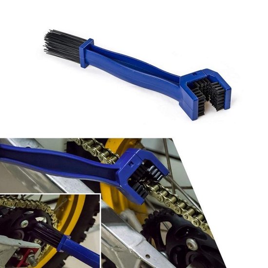 Kettingborstel voor motor & fiets ketting - Ketting schoonmaken - Makkelijk in gebruik - Blauw van Merkloos — afbeelding 4