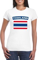 T-shirt met Thaise vlag wit dames XS