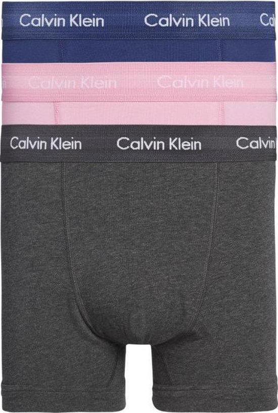 Calvin Klein 3-pack heren boxershort - zwart/blauw/roze-XL | bol.com