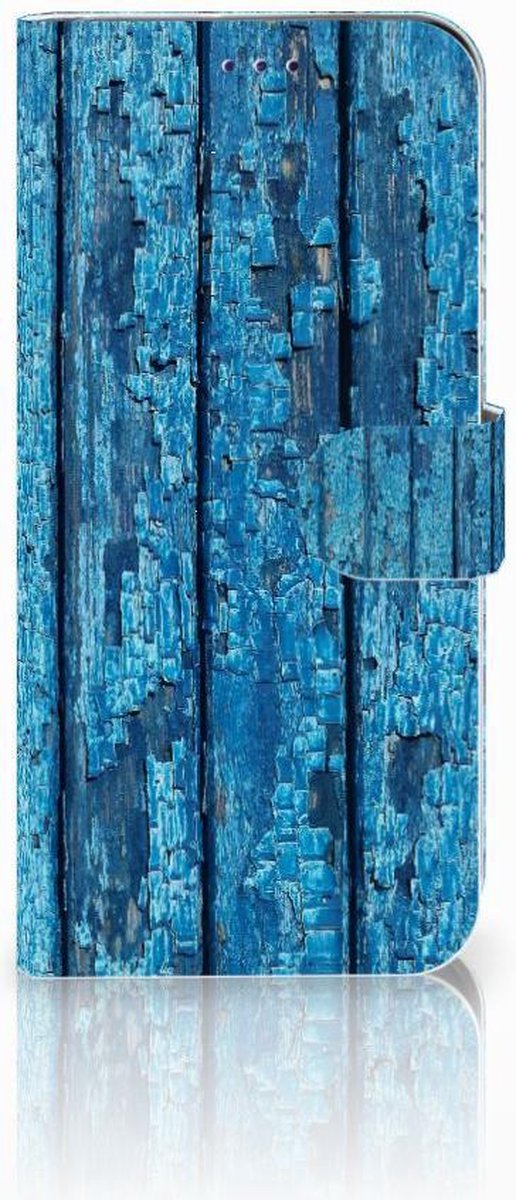 Samsung Galaxy A50 Book Style Case Wood Blue