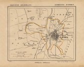 Historische kaart, plattegrond van gemeente Zutphen (de gemeente) in Gelderland uit 1867 door Kuyper van Kaartcadeau.com