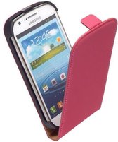 HC Leder Flip case case Telefoonhoesje - Samsung Galaxy Express Roze