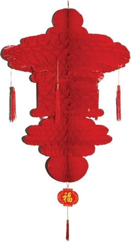 sigaret Radioactief fee Chinese lampion hangdecoratie 90 x 60 cm - Rood - Thema versieringen |  bol.com