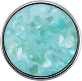 Quiges - Drukknoop Mini 12mm Parel Vlokken Blauw - EBCMK126