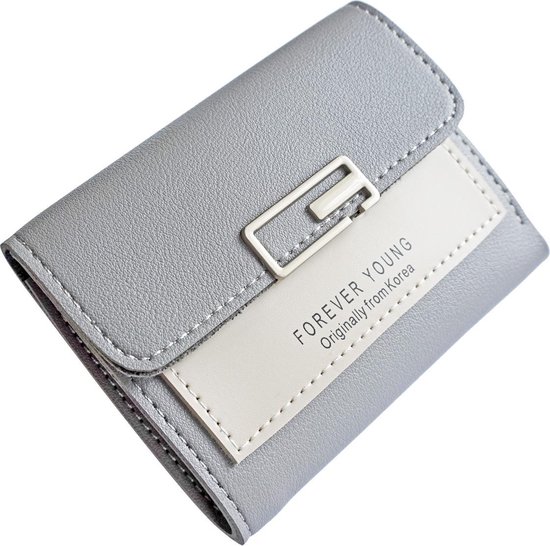 ZILOU® Portemonnee - Compact - Mini Wallet - Elegant - Dames - Kunstleer -  Grijs | bol.com