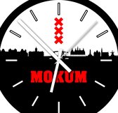 Klok van de stad Amsterdam - Mokum - 30 cm - rood
