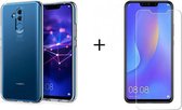 Huawei Mate 20 Lite hoesje transparant siliconen case hoes cover - 1x Huawei Mate 20 Lite Screenprotector