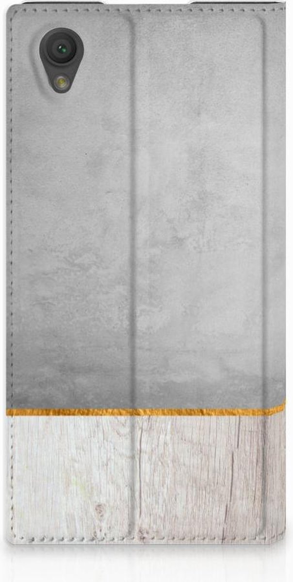 Standcase Hoesje voor Sony Xperia L1 Book Wallet Case Wood Concrete