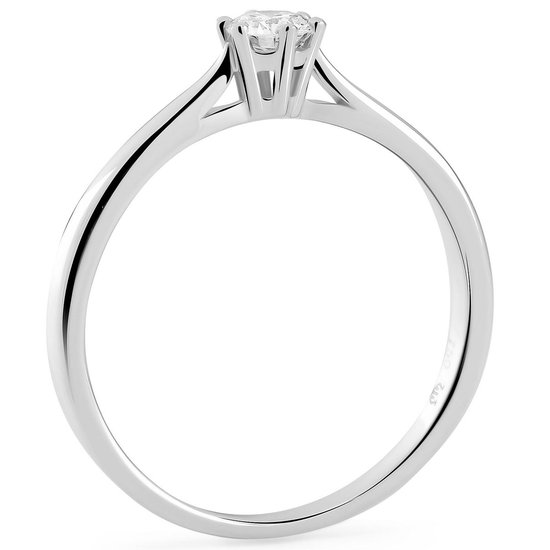 Orphelia RD-3919/1/54 - Bague Solitaire 6 griffes - Or blanc 18 Carats - Diamant 0.10 ct - Taille 54