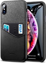 Let op type!! ESR Metro Series Soft Fabric + PU Leather Case for iPhone XS Max  with Card Slot(Black)