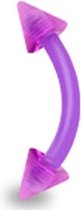 Piercing flexibel UV spikes paars