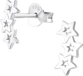 Zilveren 3 sterren oorstekers | earring triple star | oorknopjes dames zilver | Zilverana | Sterling 925 Silver
