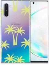 Back Case Geschikt voor Samsung Note 10 TPU Siliconen Hoesje Palmtrees