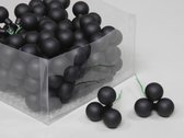 Black Combi Kerstballen - Cb. 144 Glasballen/wire Black Combi 25 Mm