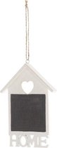 Decoratiehangers - Wooden House With "home" 14cm 3pc White/black