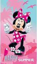 Disney Minnie Mouse Happy - Strandlaken - 70 x 120 cm - Roze