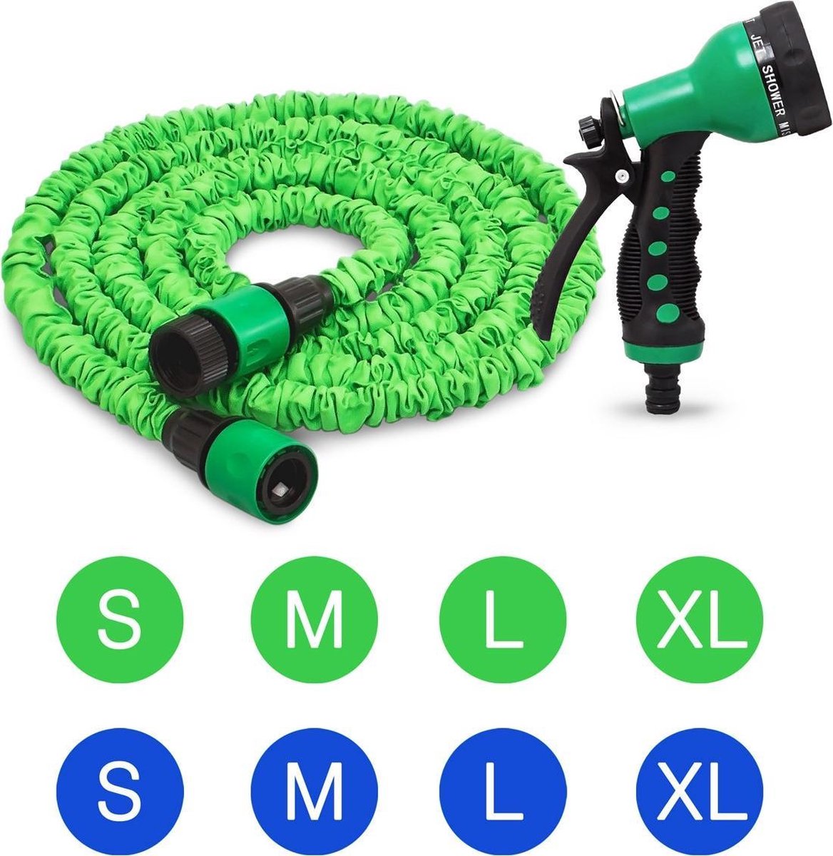 relaxdays Flexibele tuinslang + douchekop Slang tuin Sproeikop