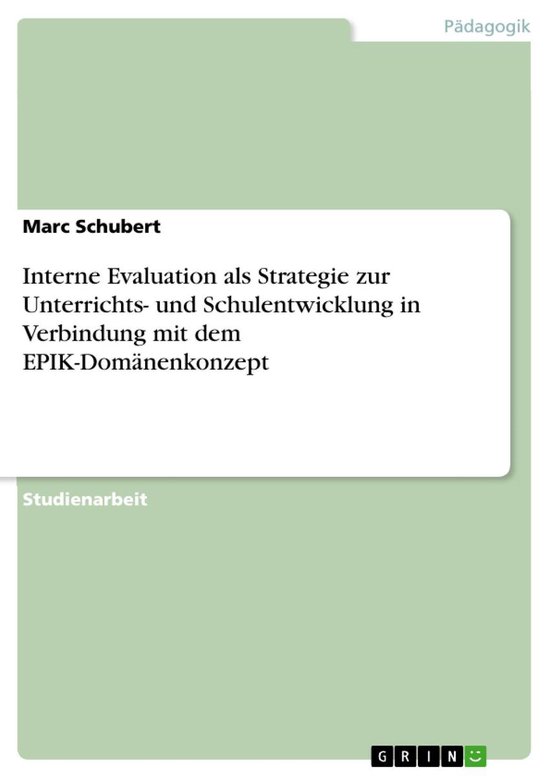 Interne Evaluation als Strategie zur Unterrichts- und Schule ... - cover