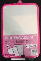 Mini Whiteboard Roze - Dubbelzijdig | 27.5cm x 18.4cm | magnetisch te bevestigen
