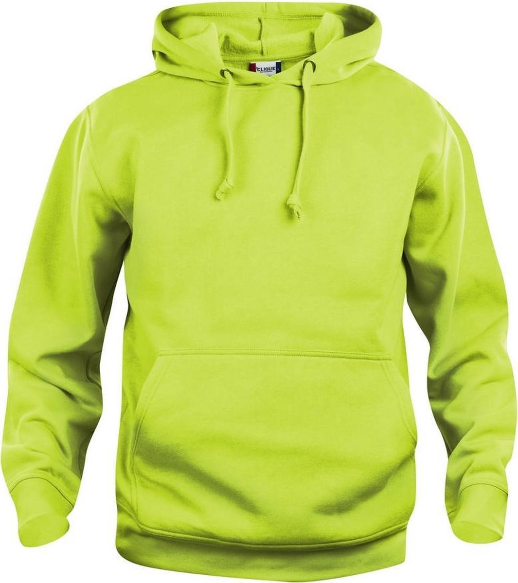 Clique Basic hoody Signaalgroen maat S