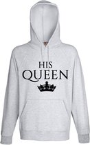 Hoodie His Queen + Kroontje Maat M | Hoodie Queen | King & Queen Trui