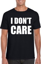 I dont care tekst t-shirt zwart heren L