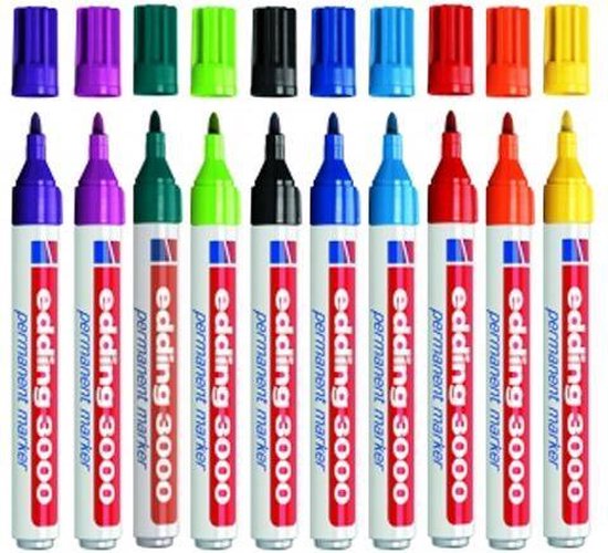 Permanent Marker Edding 3300 assortiment - 10 kleuren | bol.com