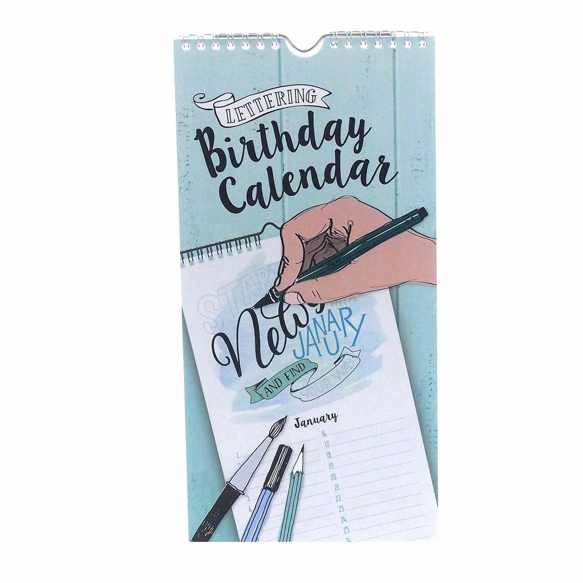 Birthday Calendar Lettering enkelzijdig