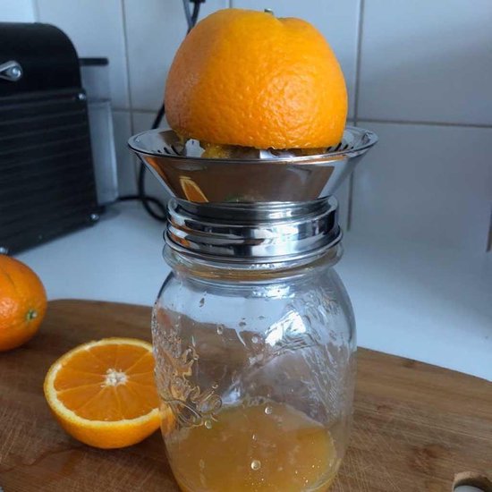 RVS citruspers deksel incl. glazen pot - HappyTappi van Merkloos — afbeelding 5