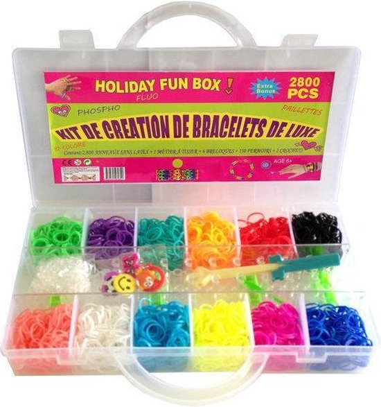 Koffer Loom Bands: 2800 bandjes (RO0538) | bol.com