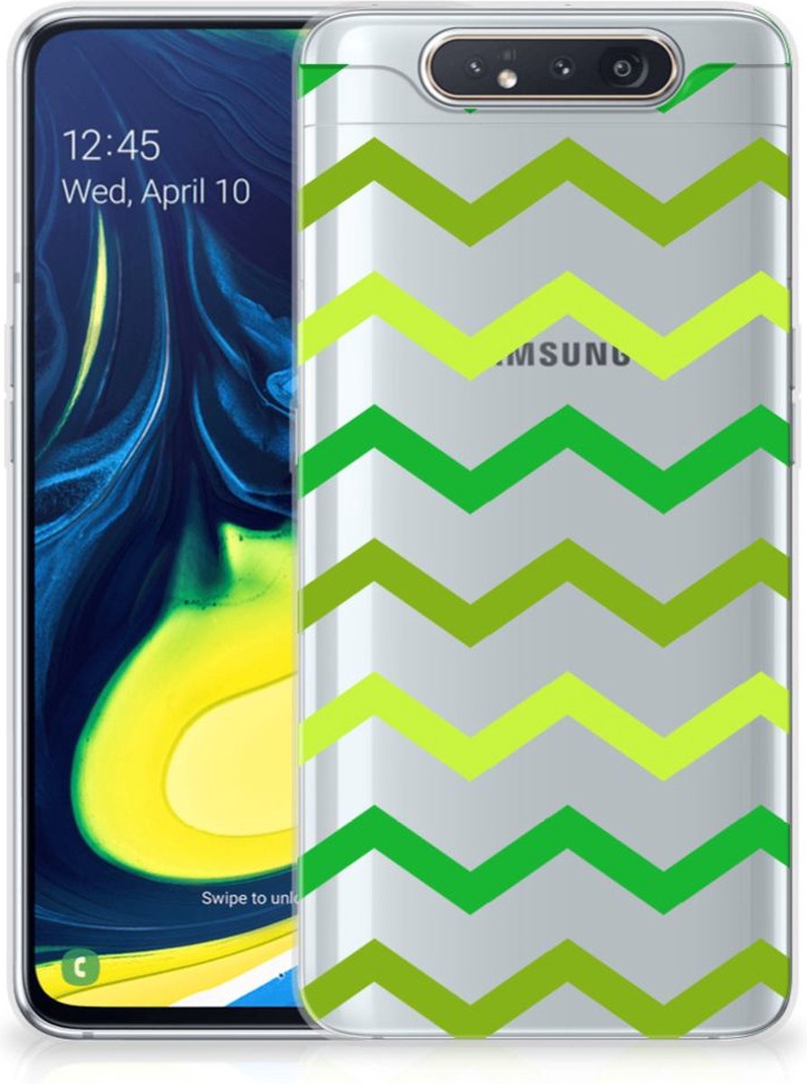 Samsung Galaxy A80 TPU bumper Zigzag Groen