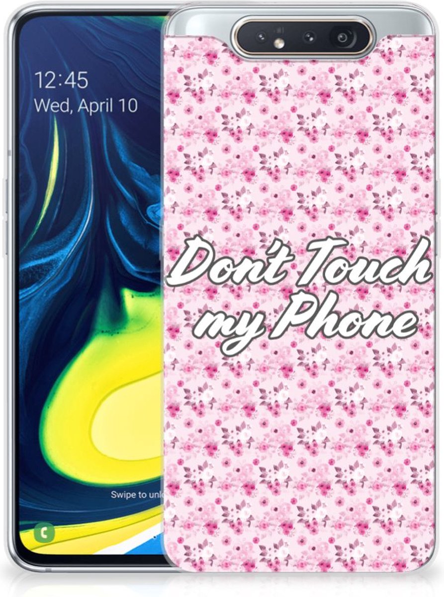 Samsung Galaxy A80 Silicone-hoesje Flowers Pink DTMP