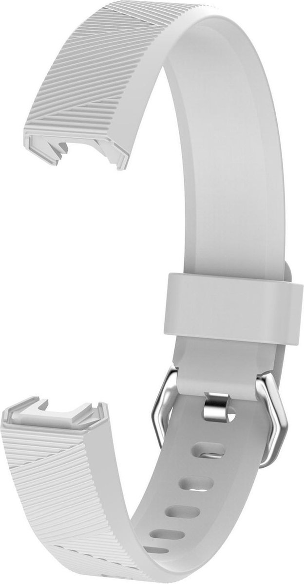 KELERINO. Siliconen bandje geschikt voor Fitbit Alta (HR) - Gespsluiting - Wit - Small
