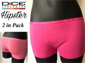 2 in pack dames Hipster roze/fuchsia maat XL