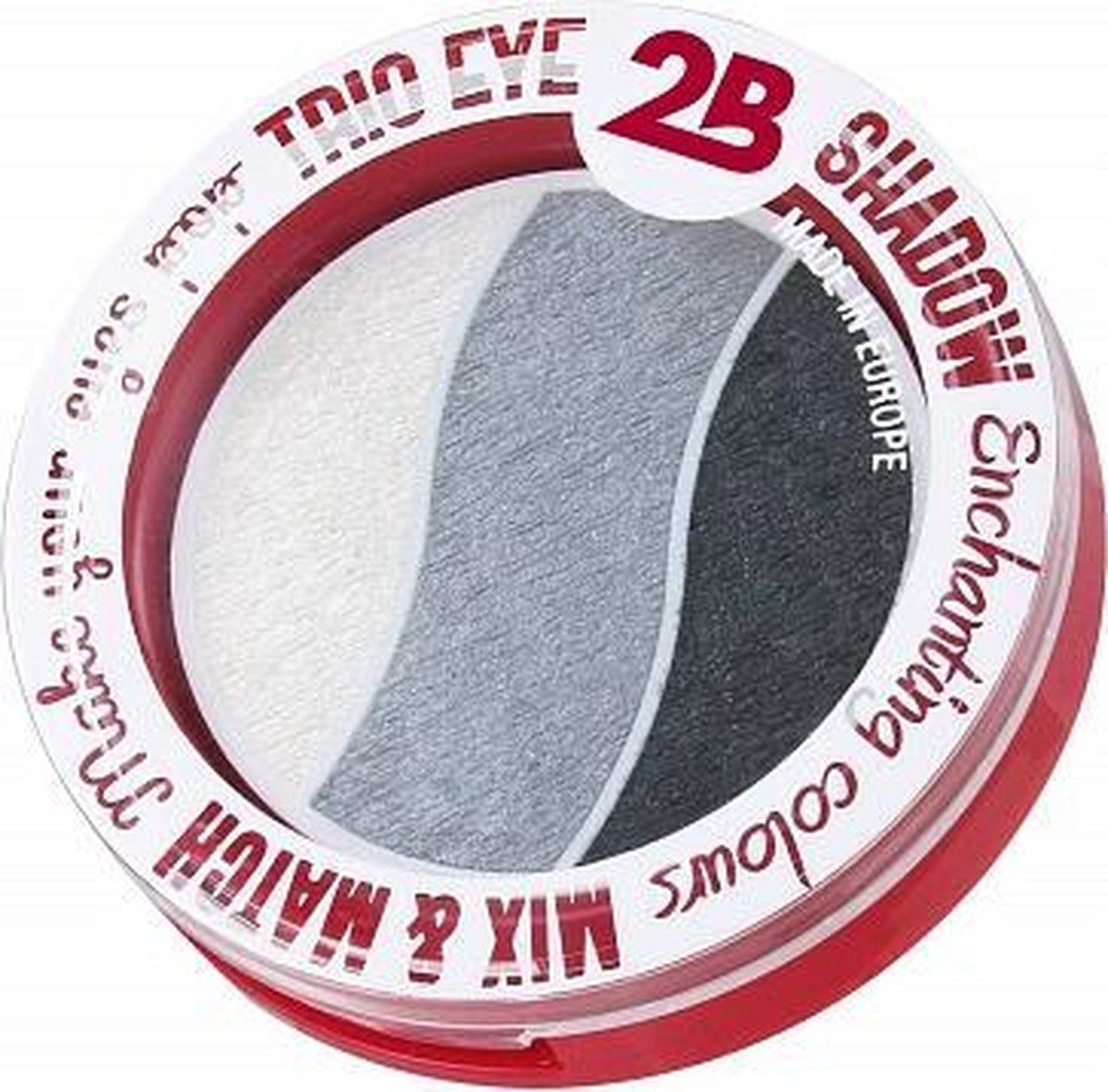 Goedkoopste 2B-Trio eye shadow Enchanting colours 01 white/grey/antracite