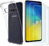 Samsung Galaxy s10 Plus 3in1 Bundle Shockproof Case hoesje met Tempered Glass Screen Protector